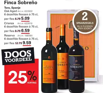 Sligro Finca sobreño aanbieding