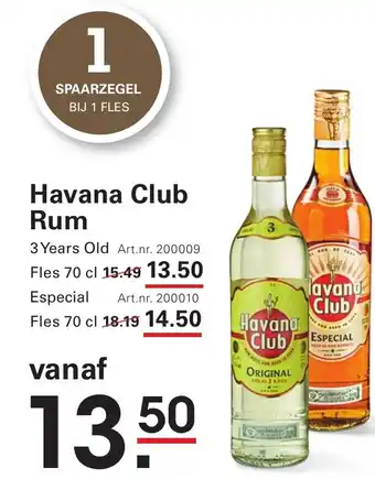 Sligro Havana club rum aanbieding