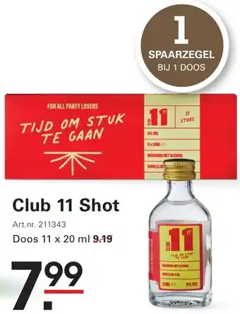 Sligro Club 11 shot aanbieding