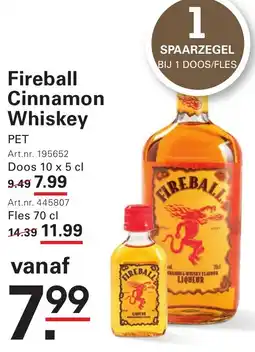 Sligro Fireball cinnamon whiskey aanbieding