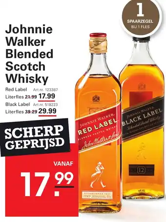 Sligro Johnnie walker blended scotch whisky aanbieding