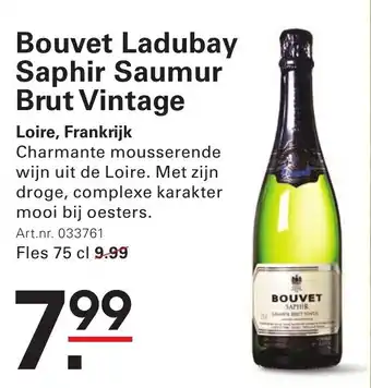 Sligro Bouvet ladubay saphir saumur brut vintage aanbieding