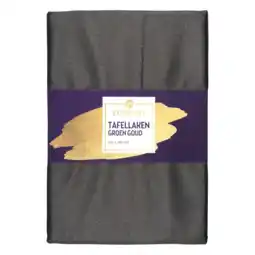 Albert Heijn AH Excellent Tafellaken groen goud 140x240cm aanbieding