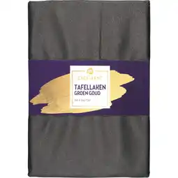 Albert Heijn AH Excellent Tafellaken groen goud 140x240cm aanbieding