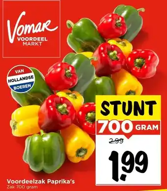 Vomar Voordeelmarkt Voordeelzak Paprika's aanbieding