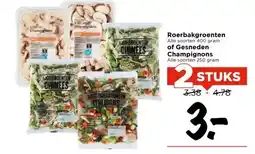 Vomar Voordeelmarkt Roerbakgroenten of Gesneden Champignons aanbieding