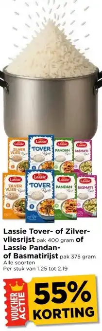 Vomar Voordeelmarkt Lassie Tover- of Zilver- vliesrijst of Lassie Pandan- of Basmatirijst aanbieding