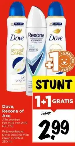 Vomar Voordeelmarkt Dove, Rexona of Axe aanbieding