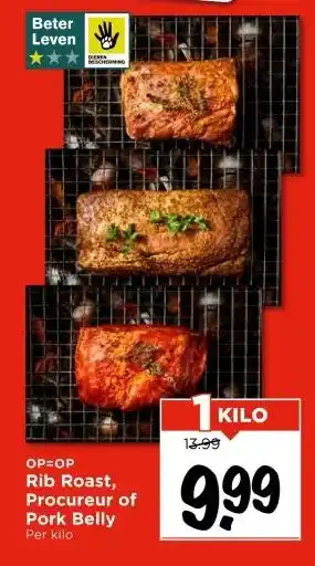 Vomar Voordeelmarkt Rib Roast, Procureur of Pork Belly aanbieding