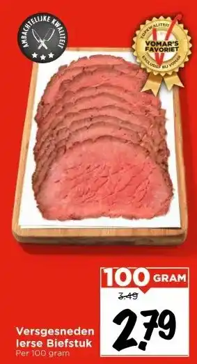 Vomar Voordeelmarkt Versgesneden lerse Biefstuk aanbieding
