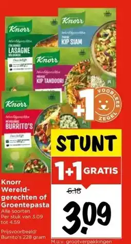 Vomar Voordeelmarkt Knorr Wereld- gerechten of Groentepasta Alle soorten aanbieding