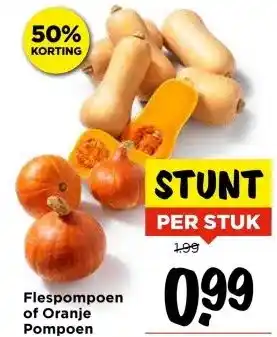 Vomar Voordeelmarkt Flespompoen of Oranje Pompoen aanbieding