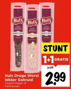 Vomar Voordeelmarkt Huls Droge Worst lekker Gekruid aanbieding