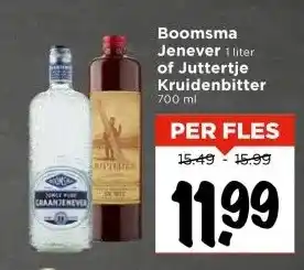 Vomar Voordeelmarkt Boomsma Jenever of Juttertje Kruidenbitter aanbieding