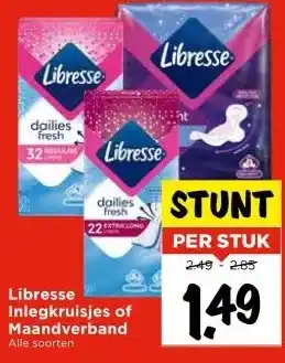 Vomar Voordeelmarkt Libresse Inlegkruisjes of Maandverband aanbieding