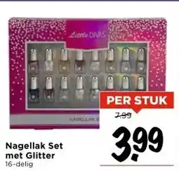 Vomar Voordeelmarkt Nagellak Set met Glitter aanbieding