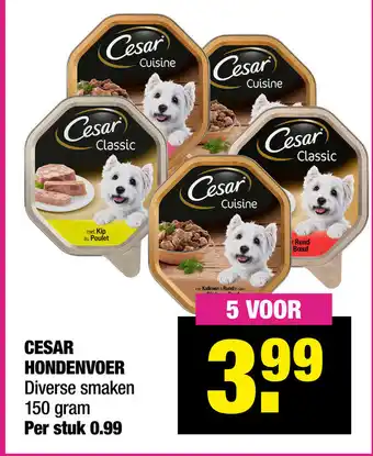 Big Bazar Cesar Hondenvoer 5*150g aanbieding