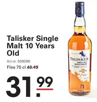 Sligro Talisker single malt 10 years aanbieding