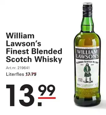 Sligro William lawson's finest blended scotch whisky aanbieding