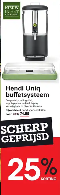 Sligro Hendi uniq buffetsysteem aanbieding