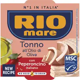 Albert Heijn Rio Mare Tonijn in olijfolie rode peper aanbieding