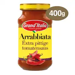 Albert Heijn Grand' Italia Arrabbiata éxtra pittige tomatensaus aanbieding