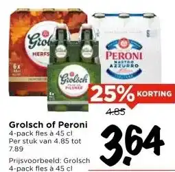 Vomar Voordeelmarkt Grolsch of Peroni aanbieding