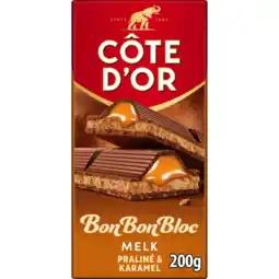 Albert Heijn Côte d'Or BonBonBloc chocoladereep praliné karamel aanbieding