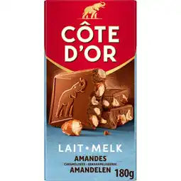 Albert Heijn Côte d'Or Reep melk gekarameliseerde amandelen aanbieding
