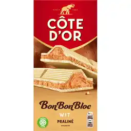 Albert Heijn Côte d'Or BonBonBloc chocoladereep praliné wit aanbieding