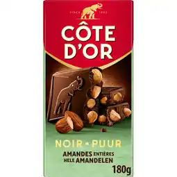 Albert Heijn Côte d'Or Chocoladereep puur met hele amandelen aanbieding