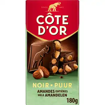 Albert Heijn Côte d'Or Chocoladereep puur met hele amandelen aanbieding