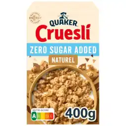 Albert Heijn Quaker Cruesli zero sugar added naturel aanbieding