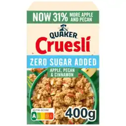 Albert Heijn Quaker Zero sugar added apple, pecan & cinnamon aanbieding