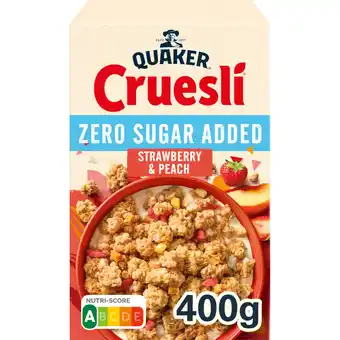 Albert Heijn Quaker Zero sugar added strawberry & peach aanbieding
