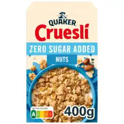 Albert Heijn Quaker Cruesli zero sugar added nuts aanbieding