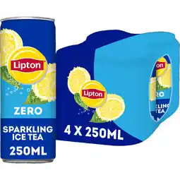 Albert Heijn Lipton Ice tea sparkling zero sugar 4-pack aanbieding