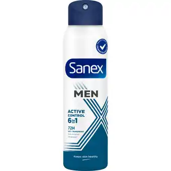 Albert Heijn Sanex Men active control 6in1 deodorant spray aanbieding