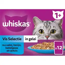 Albert Heijn Whiskas 1+ Vis selectie in gelei aanbieding