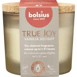Albert Heijn Bolsius True joy geurglas vanilla delight aanbieding