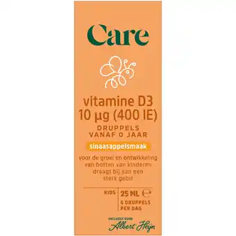 Albert Heijn Care Vitamine D3 10µg druppels aanbieding