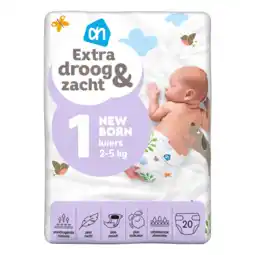 Albert Heijn AH Extra droog en zacht luiers maat 1 aanbieding