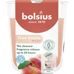Albert Heijn Bolsius True scents geurglas peach 8cm aanbieding
