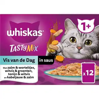 Albert Heijn Whiskas Tasty mix vis van de dag in saus aanbieding