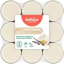Albert Heijn Bolsius True scents geurtheelichten vanille aanbieding