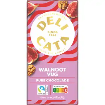 Albert Heijn Delicata Reep pure chocolade walnoot vijg aanbieding