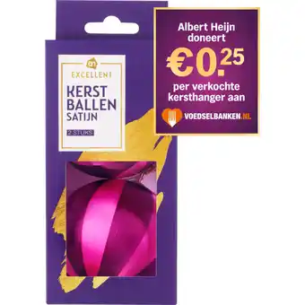 Albert Heijn AH Excellent Kerstbal roze paars aanbieding