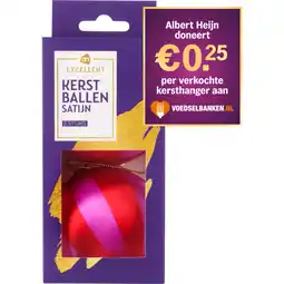 Albert Heijn AH Excellent Kerstbal rood roze aanbieding