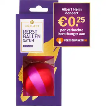 Albert Heijn AH Excellent Kerstbal rood roze aanbieding