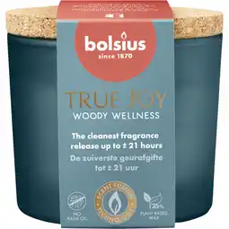 Albert Heijn Bolsius Geurglas true joy woody wellness aanbieding